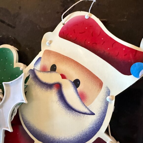 2PC VTG 2000 Impact Plastics Lighted Candy Cane Santa Claus Christmas Decoration - Picture 13 of 16